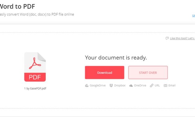 EasePDF Word to PDF Download File