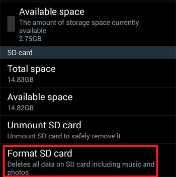 Format kartu SD