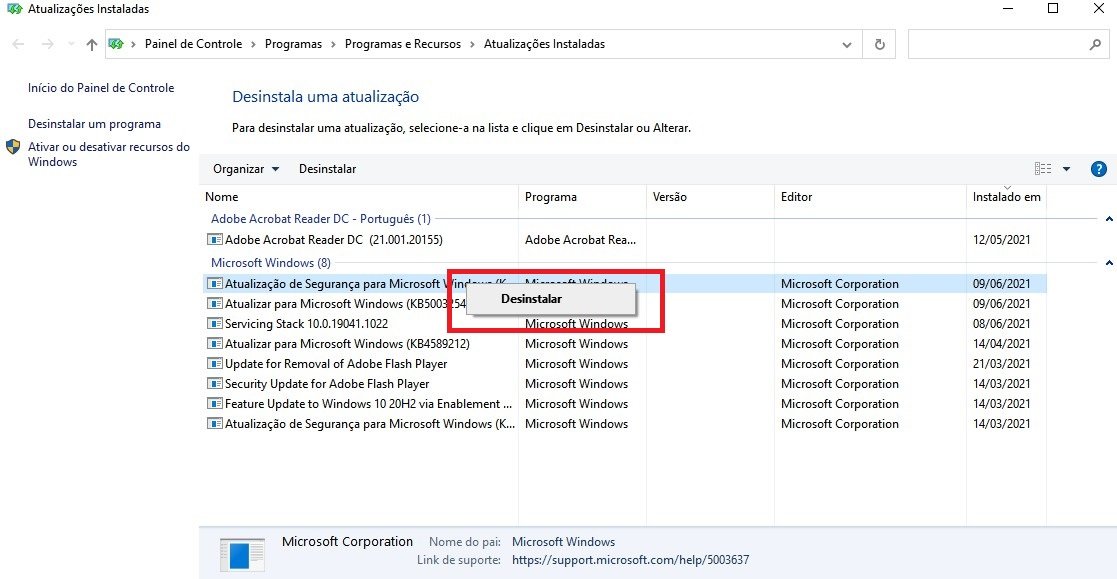 Cara Menghapus Instalasi Pembaruan Windows 10