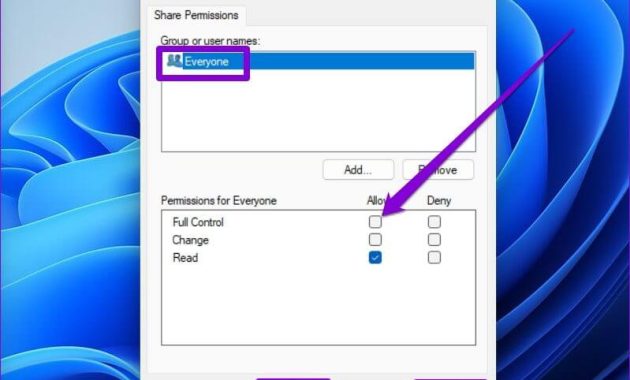 Allow Folder Sharing Permissions