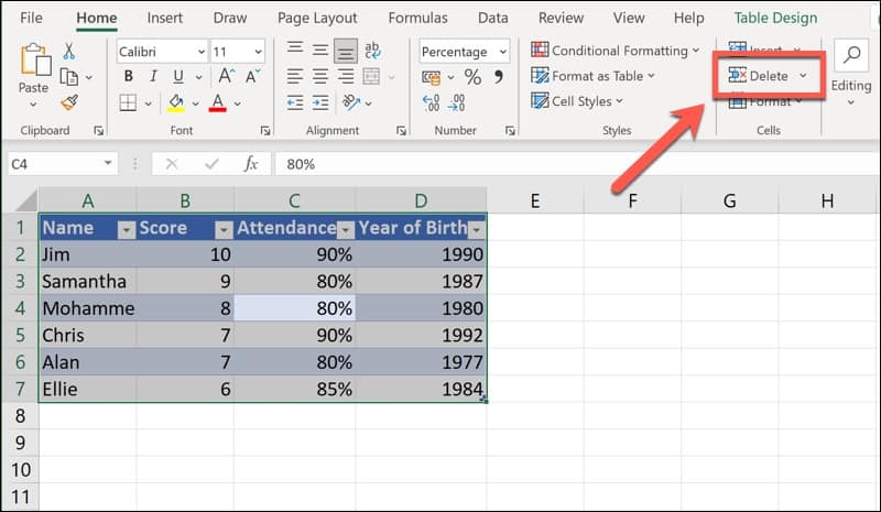 Cara Menghapus Tabel di Excel Tanpa Kehilangan Data