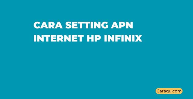 Cara Setting APN Internet Hp Infinix