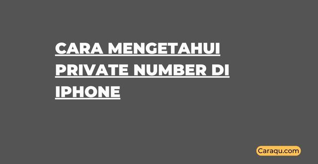 Cara Mengetahui Private Number di iPhone