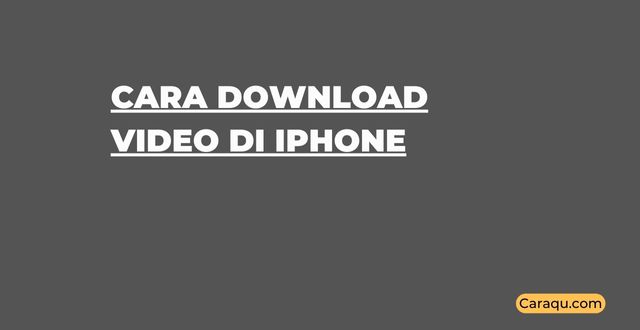 Cara Download Video di iPhone