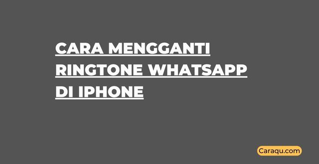 Cara Mengganti Ringtone WhatsApp di iPhone